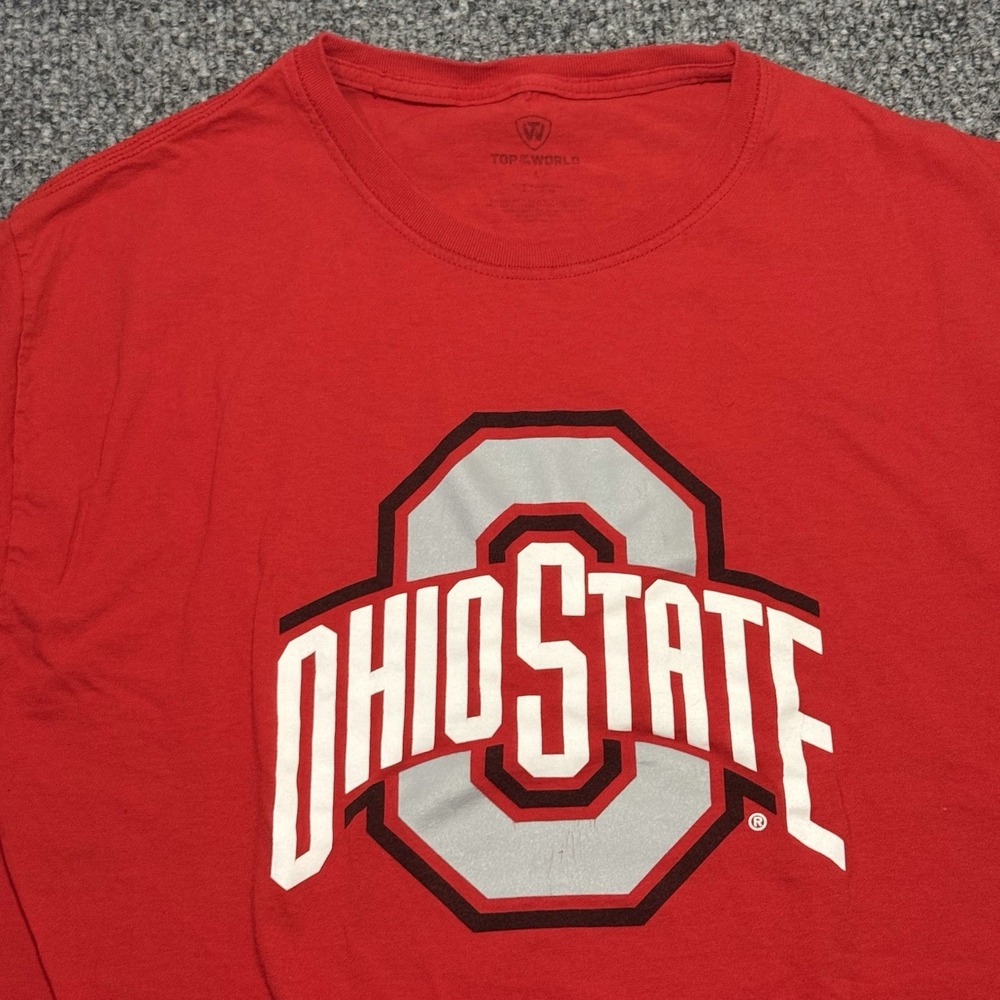 Ohio State University Buckeyes T-Shirt Top Of The World‎ Red Men's Size Large